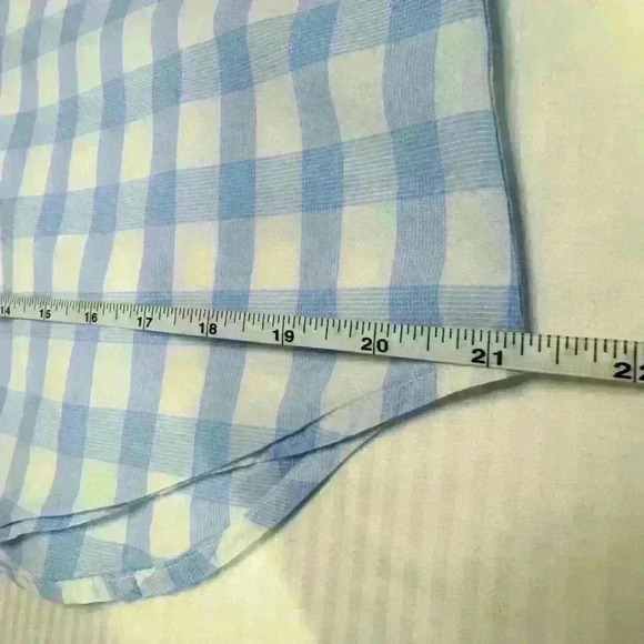 Gap Gingham Button Down S Coastal Blue Check Shirt Nautical Boyfriend Fit - Picture 8 of 12